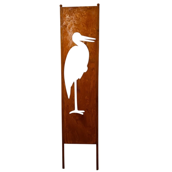Panel ogrodowy parawan dekoracyjny metal patyna 120cm CZAPLA / ŻURAW